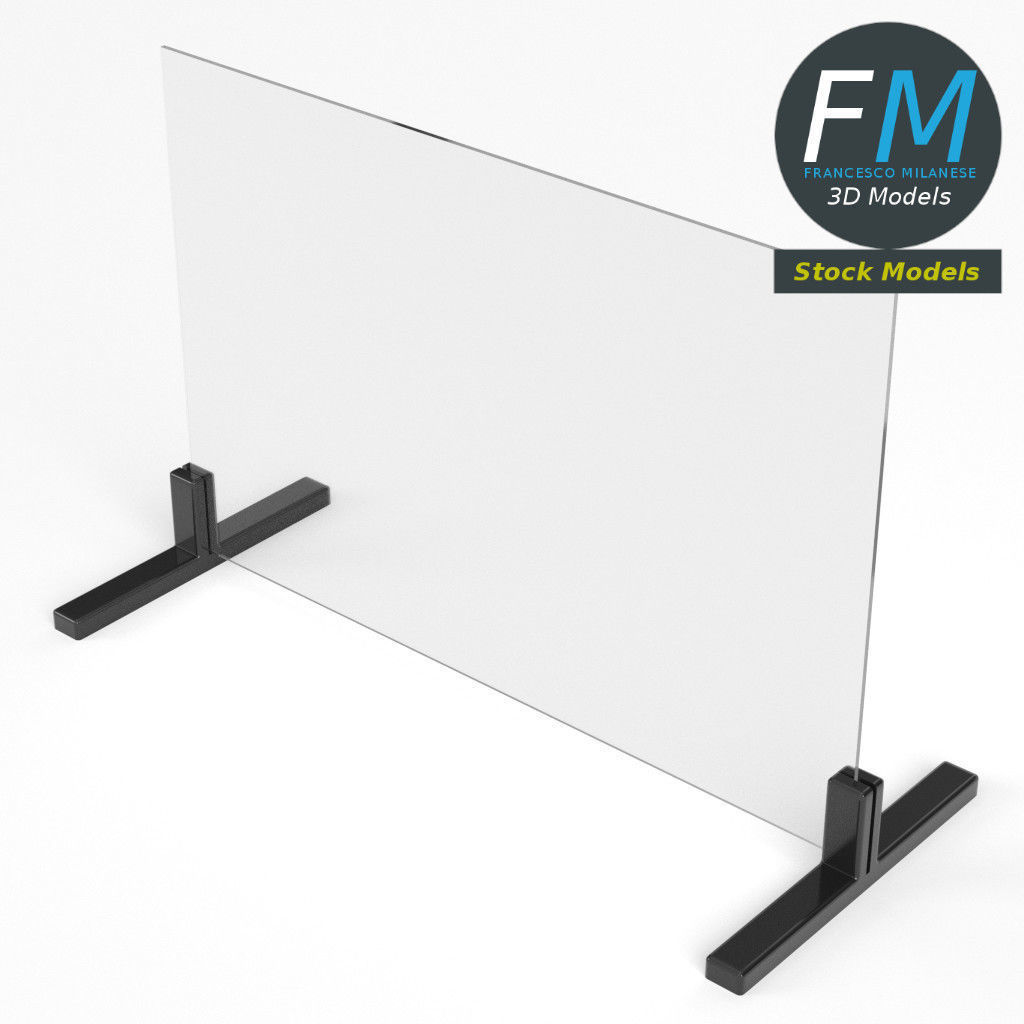Acrylic safety barrier 3D model_2
