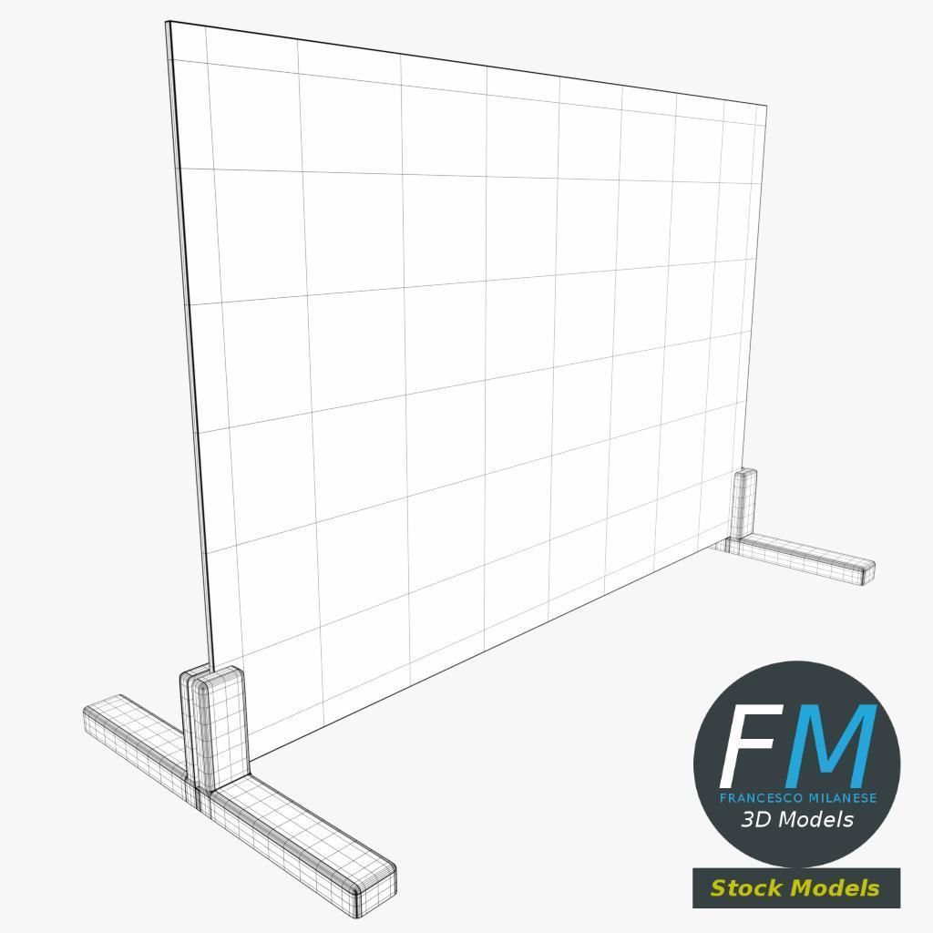 Acrylic safety barrier 3D model_7