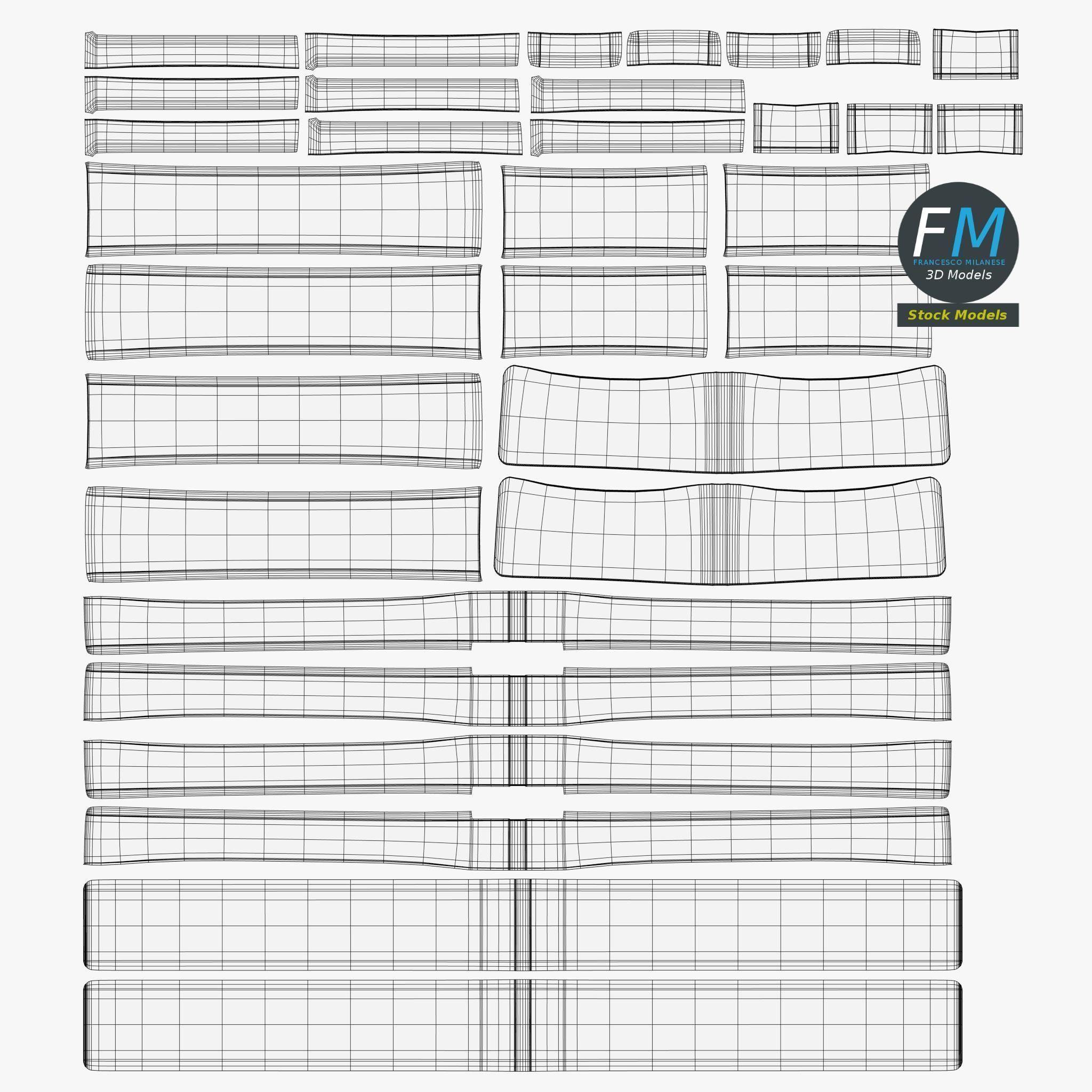 Acrylic safety barrier 3D model_11