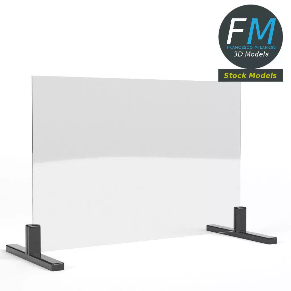 Acrylic safety barrier 3D model_0