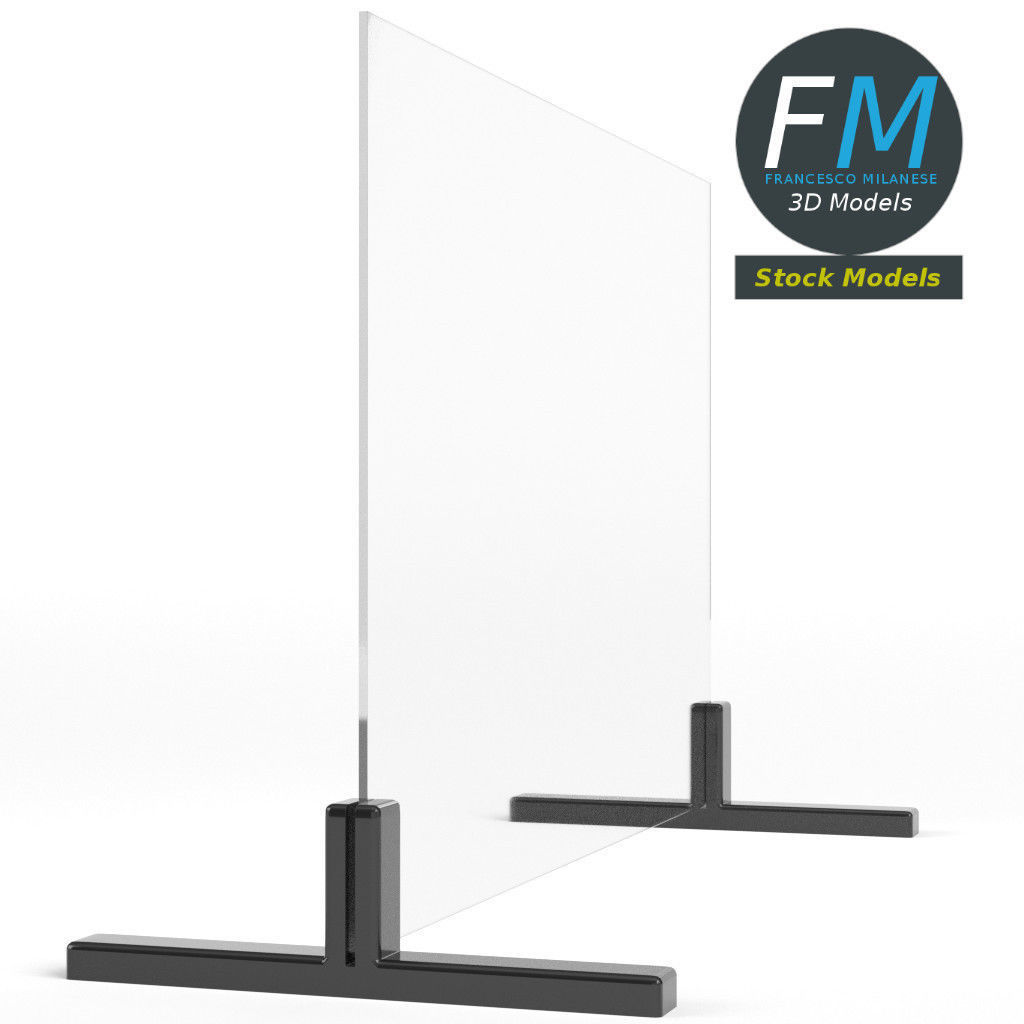 Acrylic safety barrier 3D model_4