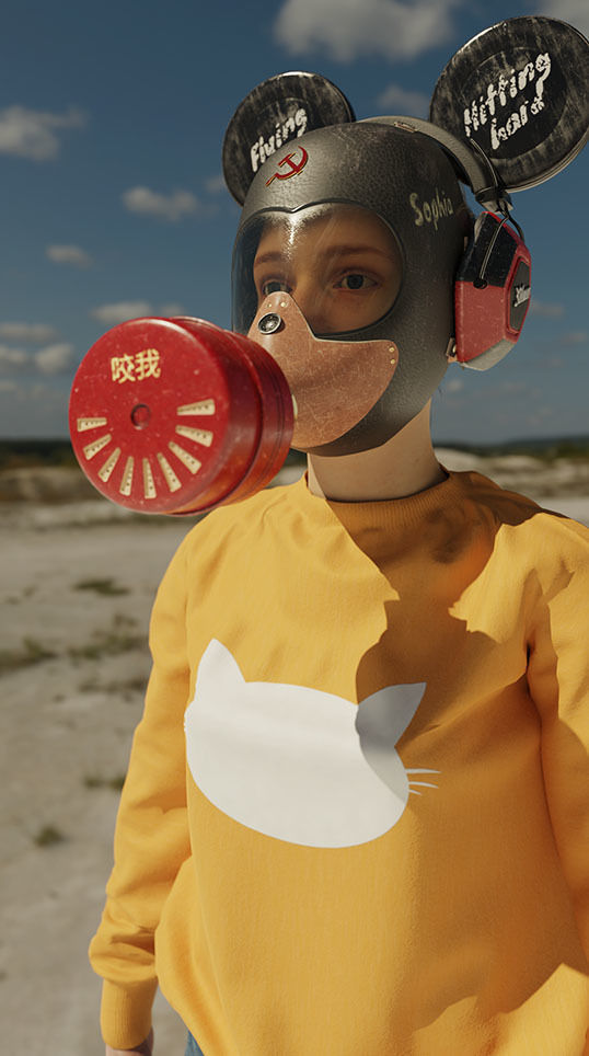 Freaky Mickey - Gas mask Low-poly 3D model_13