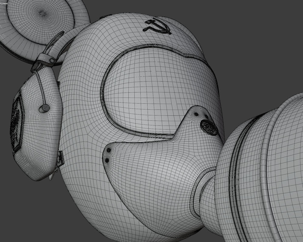 Freaky Mickey - Gas mask Low-poly 3D model_11