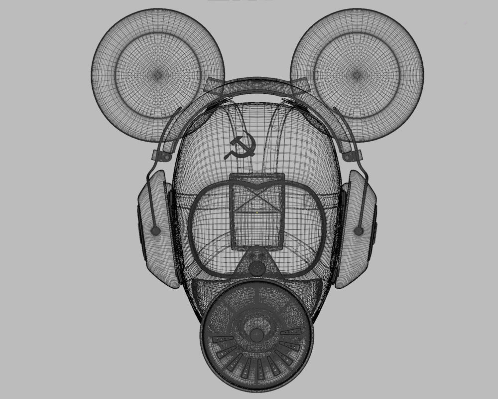 Freaky Mickey - Gas mask Low-poly 3D model_8