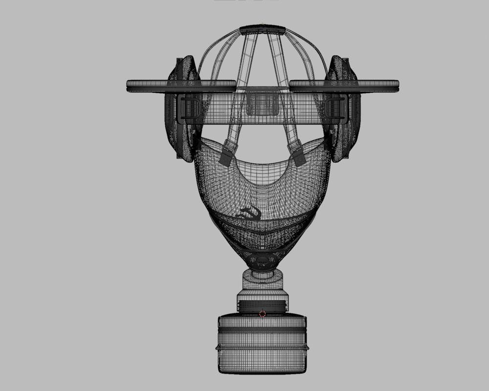 Freaky Mickey - Gas mask Low-poly 3D model_10