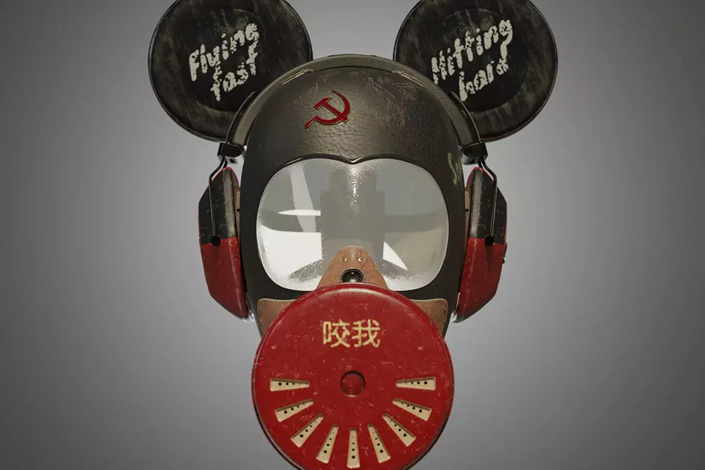 Freaky Mickey - Gas mask Low-poly 3D model_0
