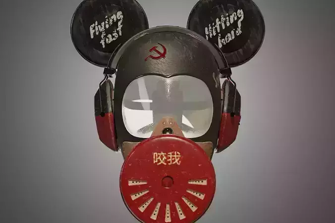 Freaky Mickey - Gas mask Low-poly 3D model