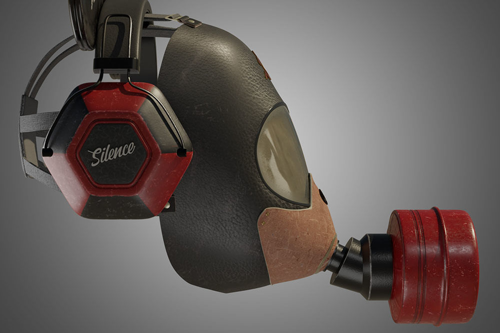 Freaky Mickey - Gas mask Low-poly 3D model_2