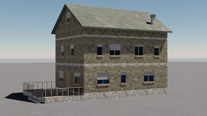 Old house 3D model Low-poly 3D model