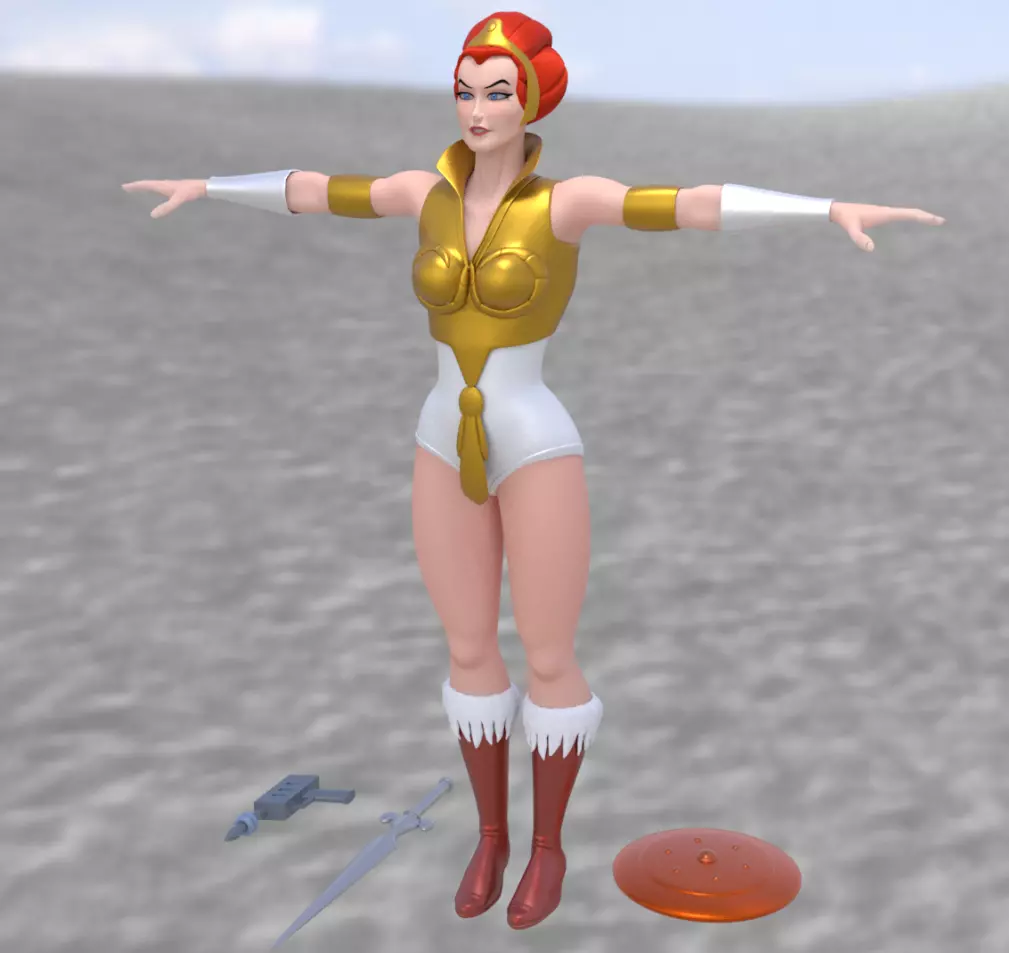 Classic Warrior Goddess Low-poly 3D model_0