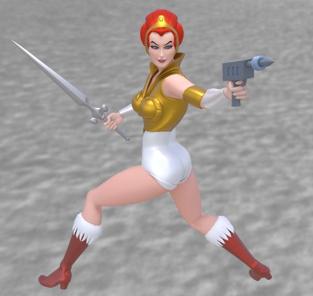 Classic Warrior Goddess Low-poly 3D model_3