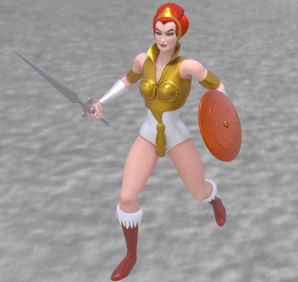 Classic Warrior Goddess Low-poly 3D model_2