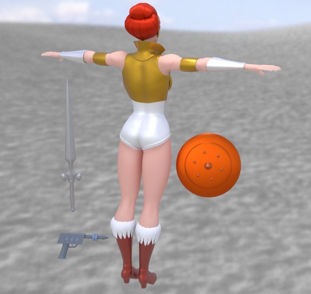 Classic Warrior Goddess Low-poly 3D model_1