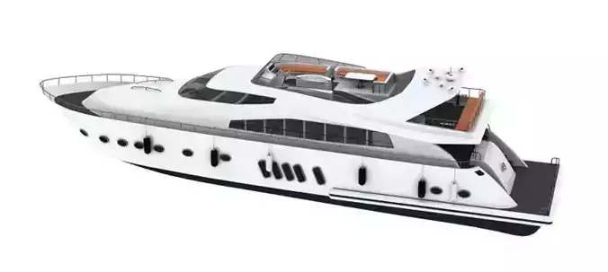luxury yacht 3D model 