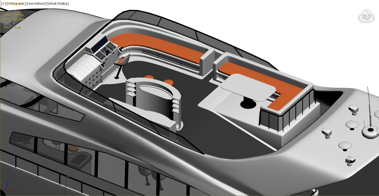 luxury yacht 3D model  3D model_2