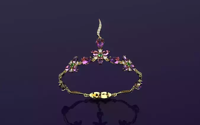 Bracelet Fusion Flowers - Jewelry 3D - PS-07 3D print model