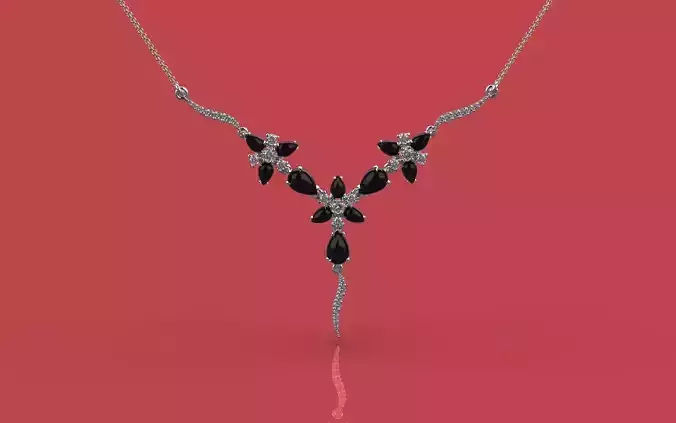 Necklace Fusion Flowers - Jewelry 3D - GA-05 3D print model