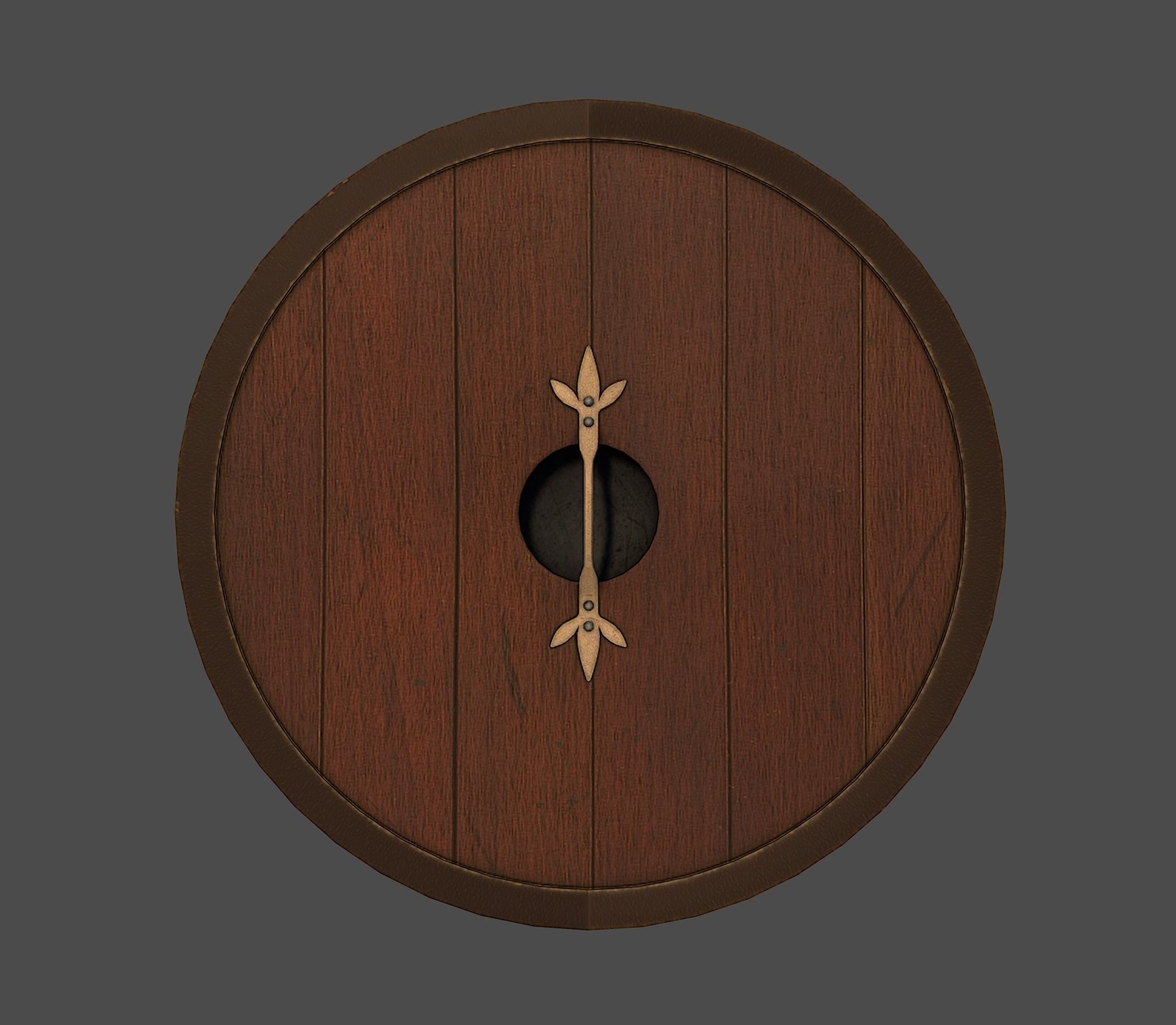 Ornamented shield Low-poly 3D model_7