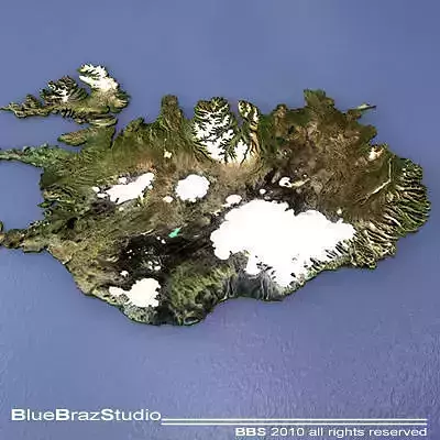 Iceland island of 3D model