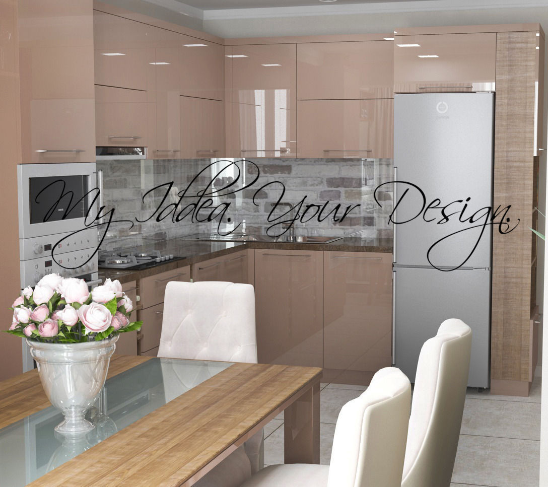 Capuccino Modern Kitchen 3D model_3