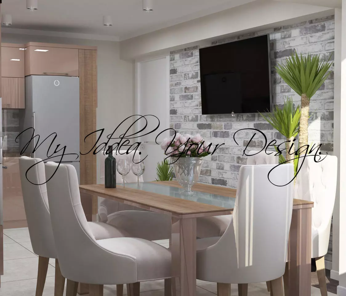 Capuccino Modern Kitchen 3D model_0