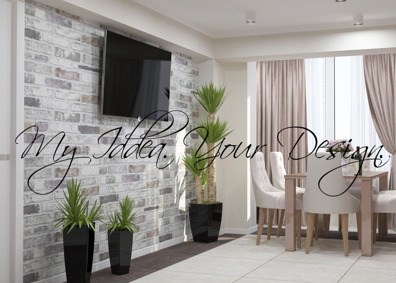 Capuccino Modern Kitchen 3D model_5