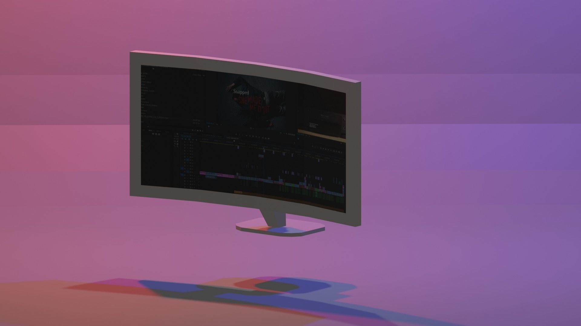 PC MONITOR Low-poly 3D model Low-poly 3D model 3D model_1