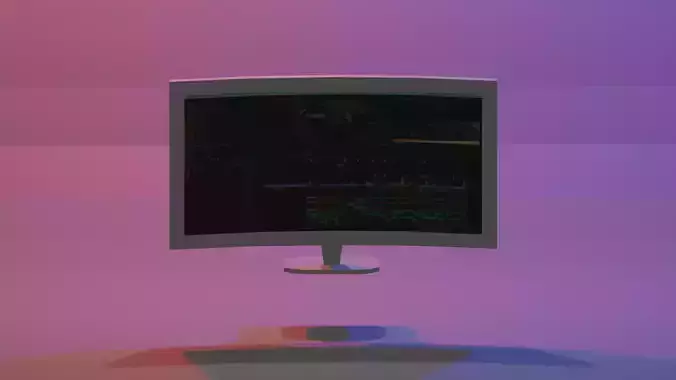 PC MONITOR Low-poly 3D model Low-poly 3D model