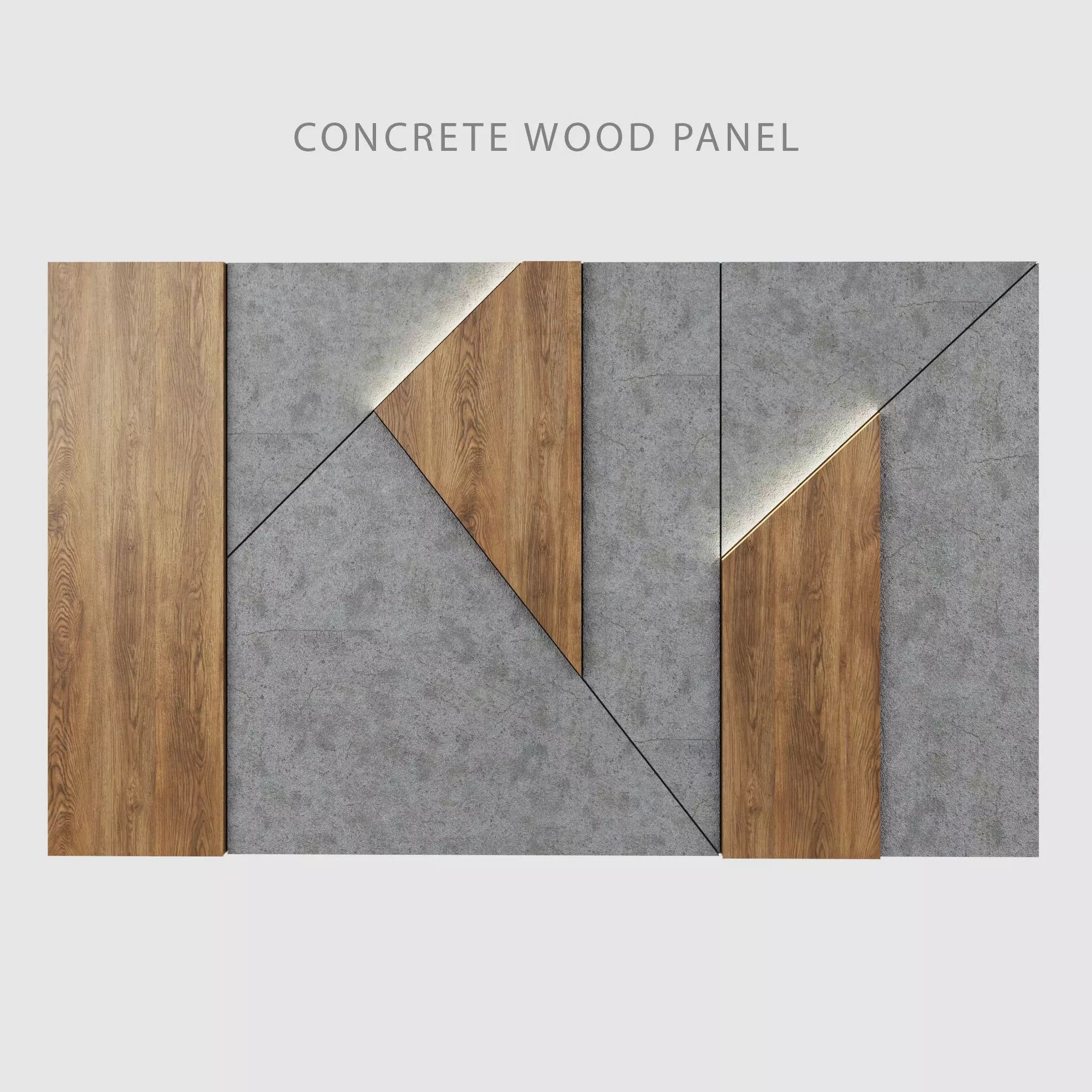 Concrete Wood Panel 2 3D model_0