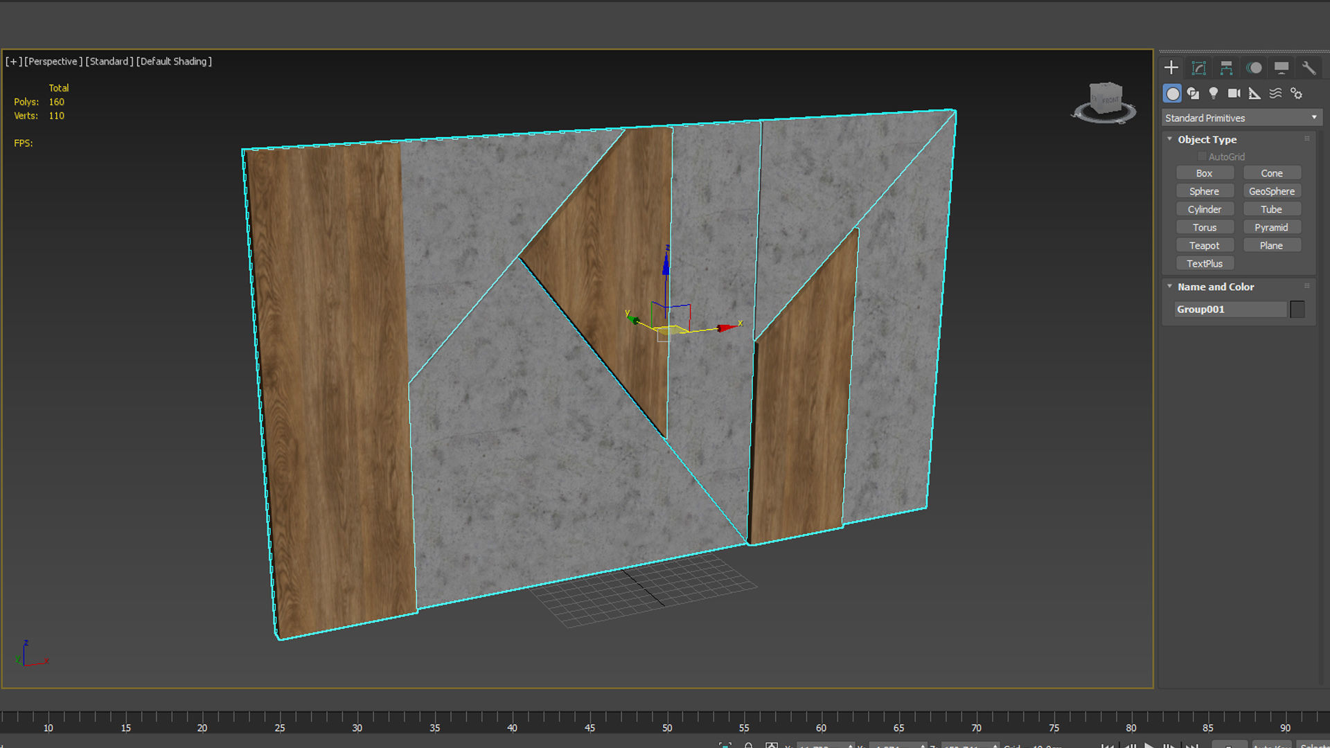 Concrete Wood Panel 2 3D model_3