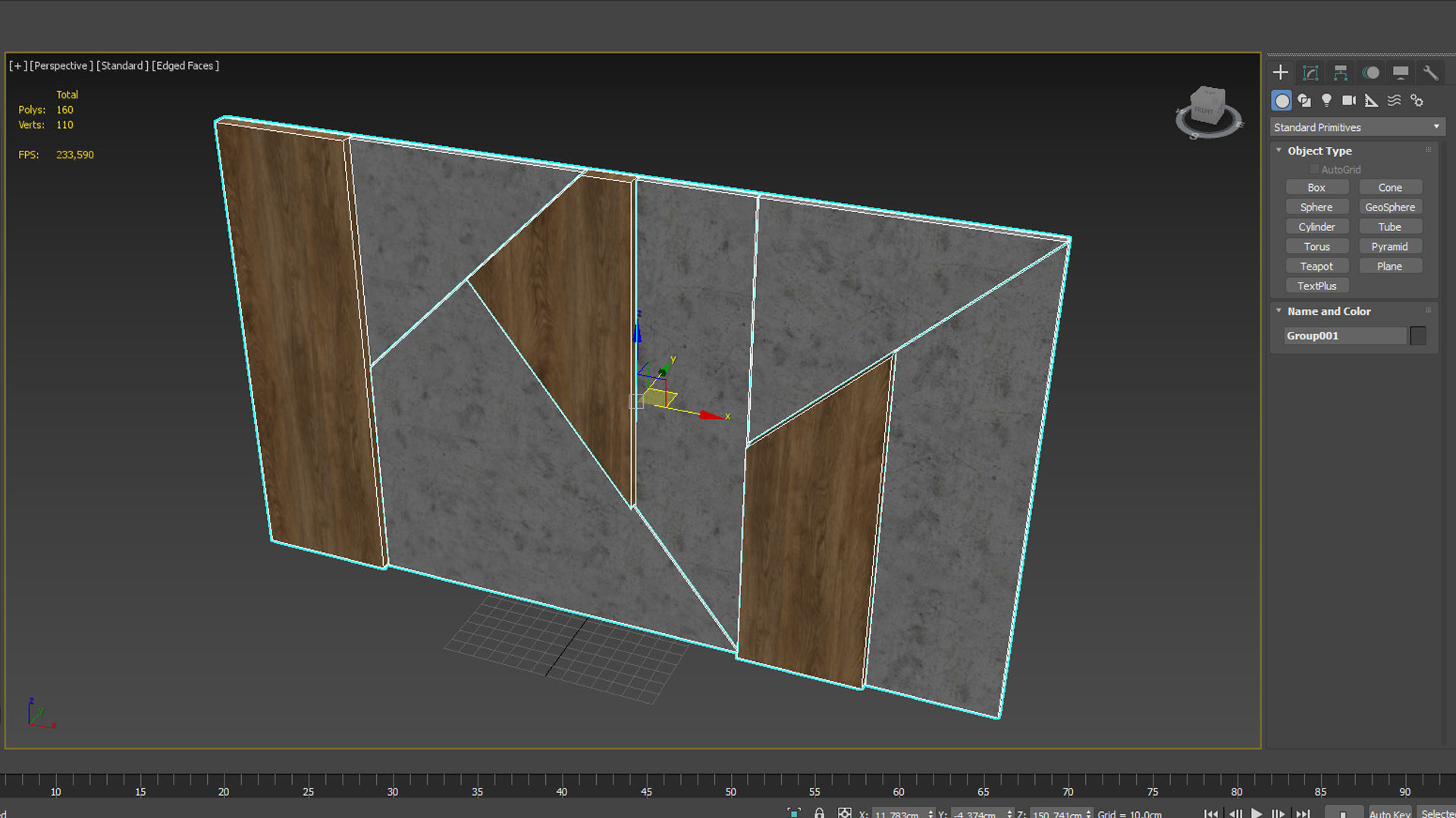 Concrete Wood Panel 2 3D model_4