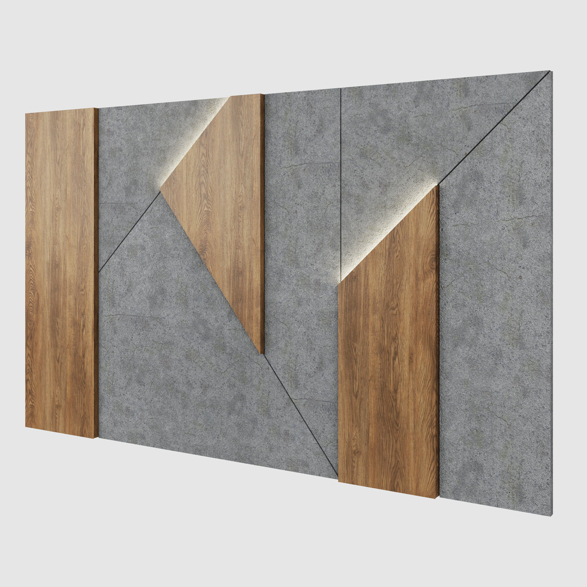 Concrete Wood Panel 2 3D model_1