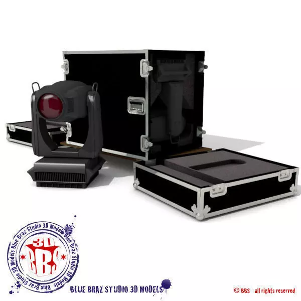 Flight case with Spot moving heads 3D model_0