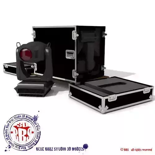 Flight case with Spot moving heads
