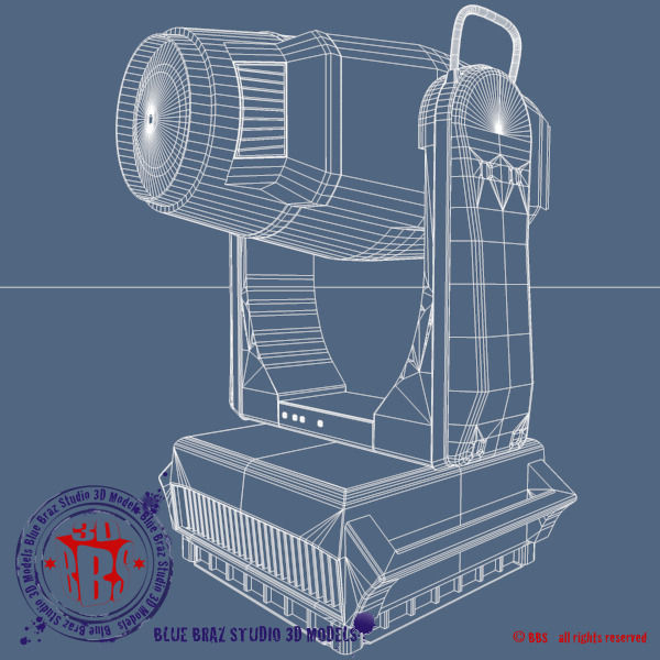 Flight case with Spot moving heads 3D model_2