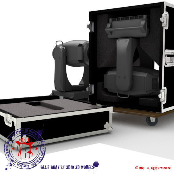 Flight case with Spot moving heads 3D model_6