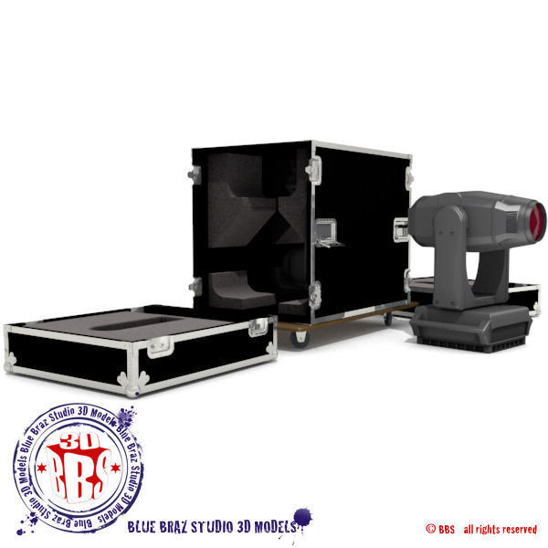Flight case with Spot moving heads 3D model_4