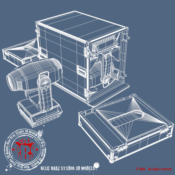 Flight case with Spot moving heads 3D model_3