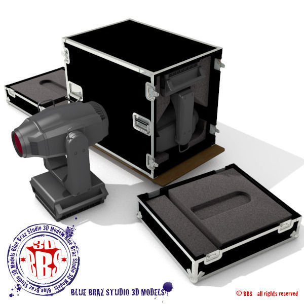 Flight case with Spot moving heads 3D model_5