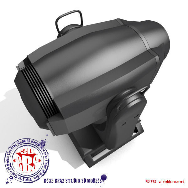 Flight case with Spot moving heads 3D model_7