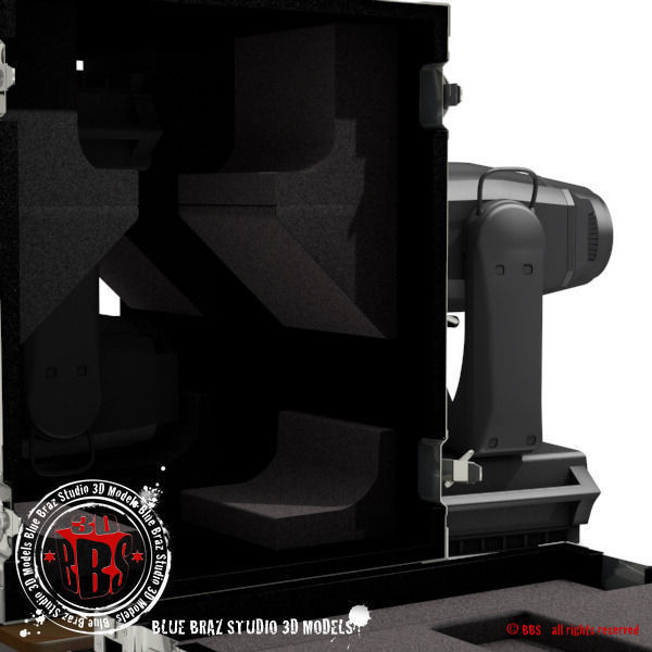 Flight case with Spot moving heads 3D model_1