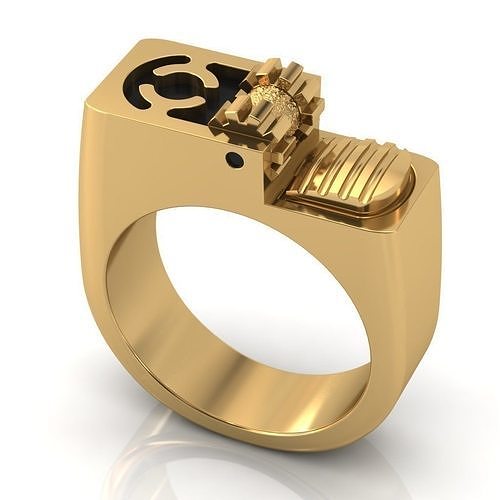 Lighter ring in jewellery 3D print model 3D print model