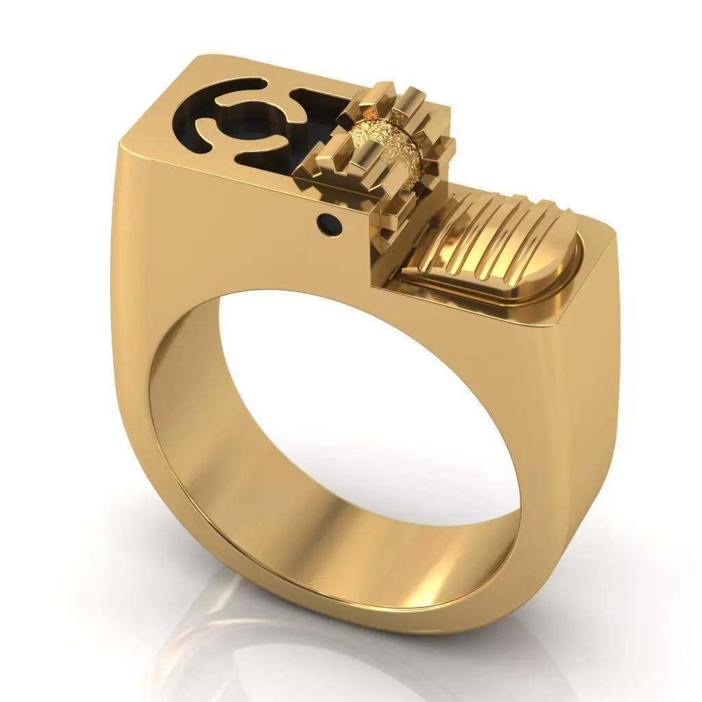 Lighter ring in jewellery 3D print model 3D print model_0