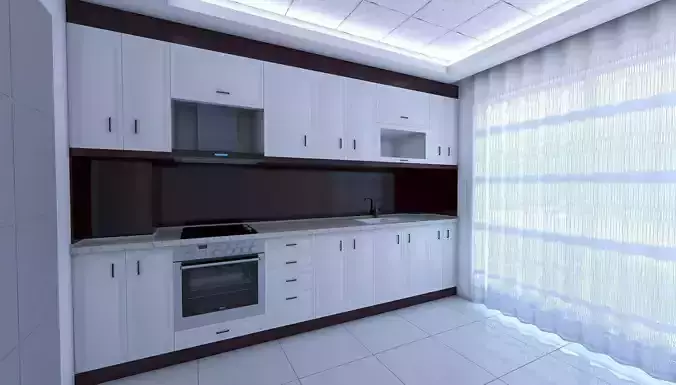 kitchen with cabinets and stove
