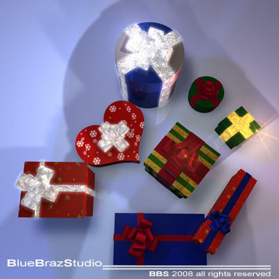 xmas gifts 3D model_3