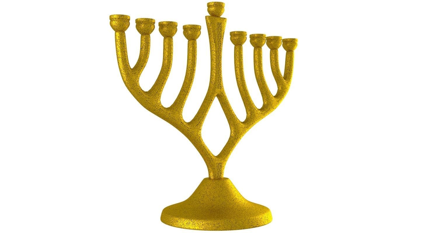 Menorah gold 3D model_2