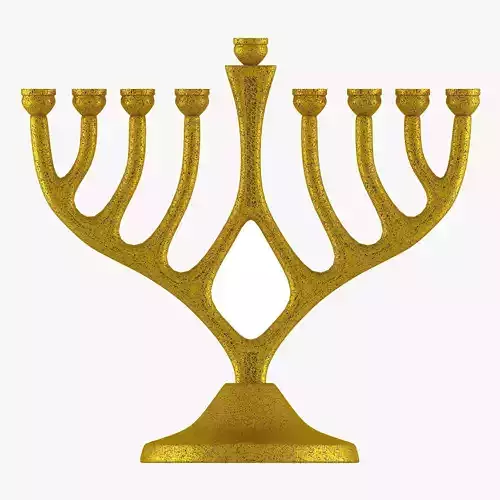 Menorah gold 3D model