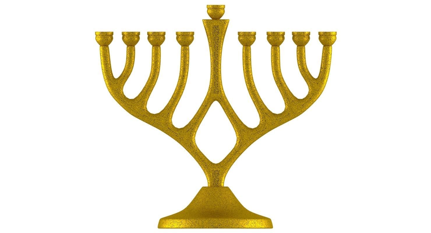 Menorah gold 3D model_1