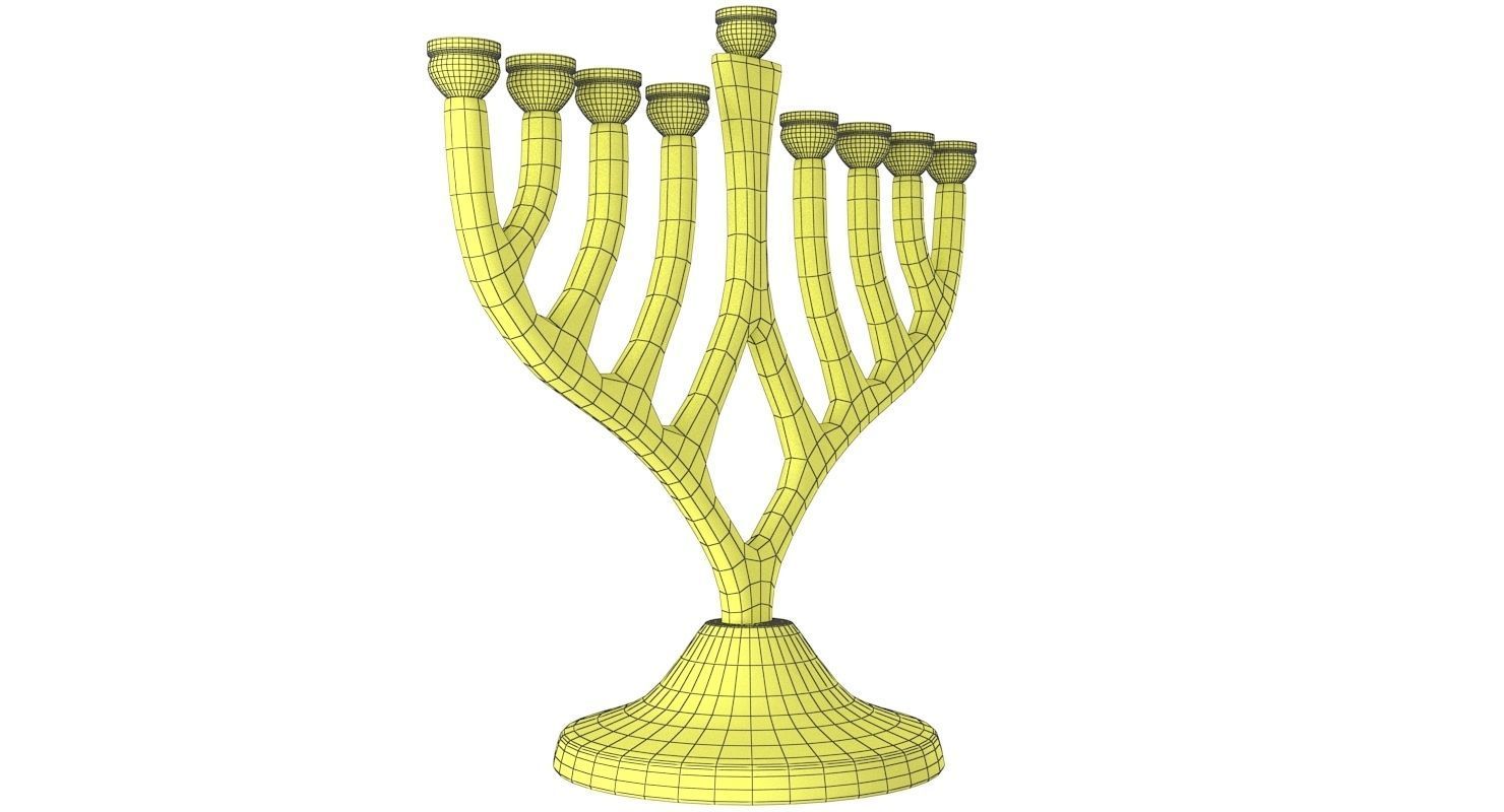 Menorah gold 3D model_7