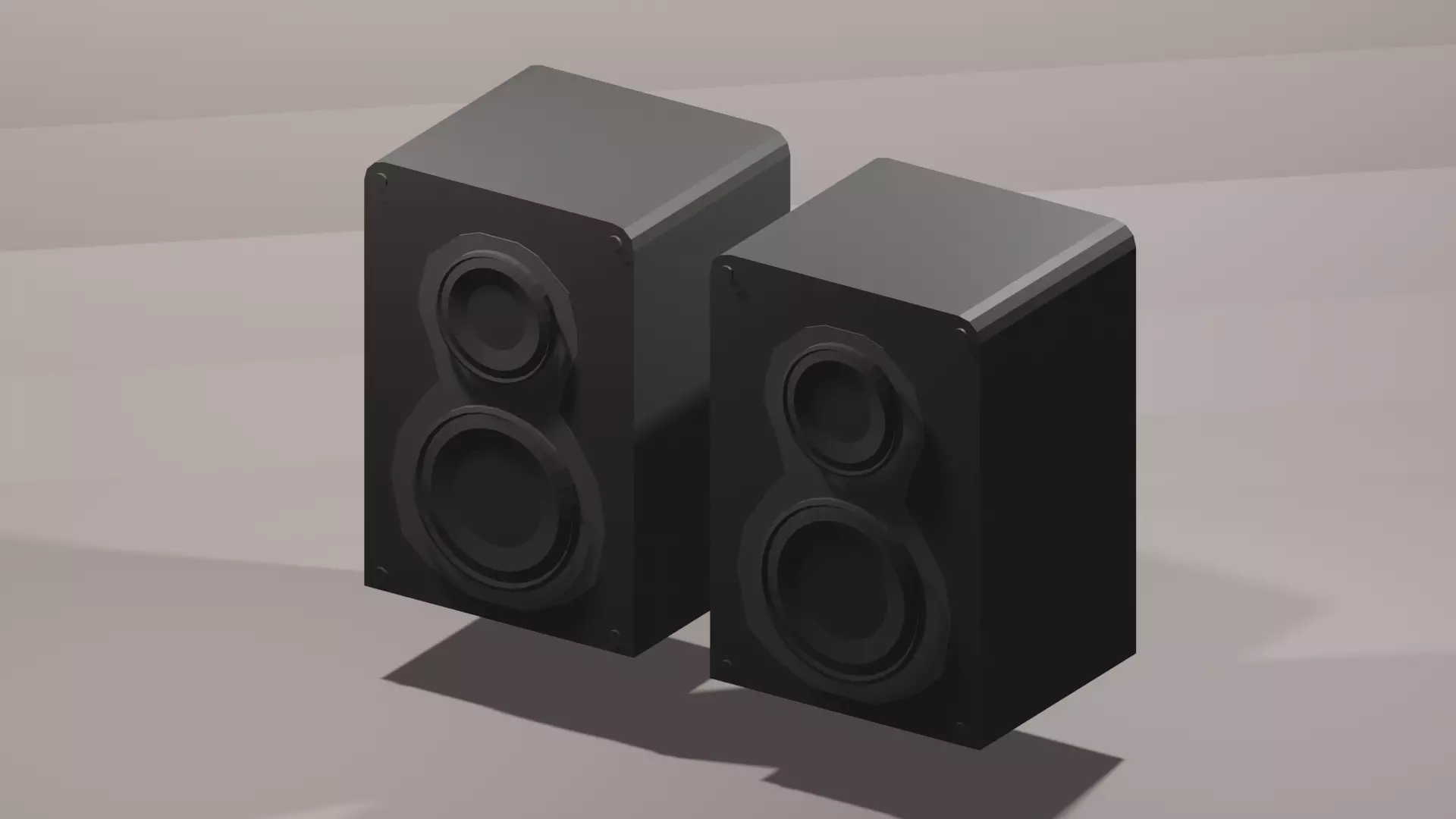 Audio Speaker Low-poly 3D model Low-poly 3D model_0